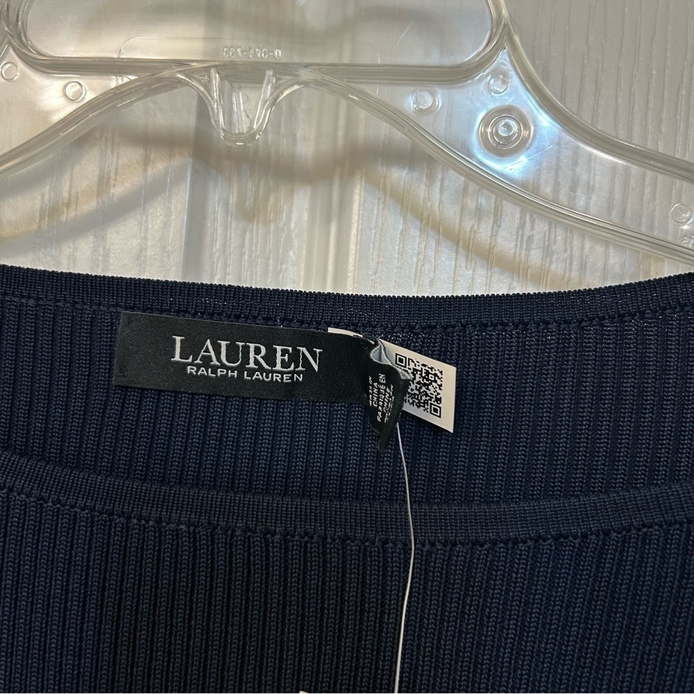 Lauren Ralph Lauren Women's Rib-Knit Boatneck Sweater in Navy Size L - Picture 7 of 9